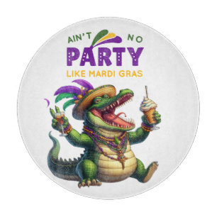 Happy Mardi Gras Alligator Schneidebrett
