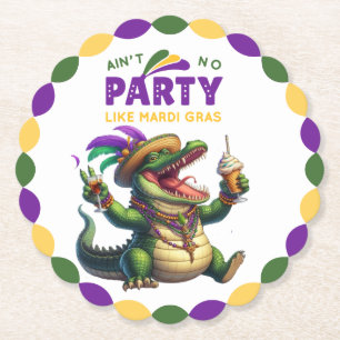 Happy Mardi Gras Alligator Untersetzer
