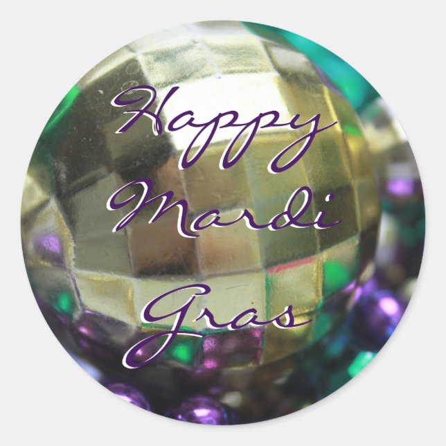 Happy Mardi Gras Bead Throws Customized Stickers (Vorderseite)