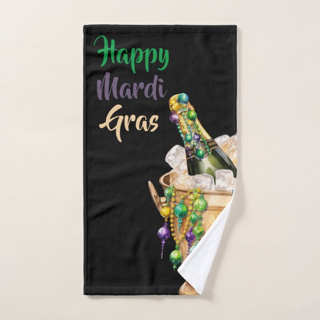 Happy Mardi Gras Bubbles und Beads Handtuch (Handtuch)