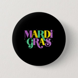 Happy Mardi Gras Carnival Fat Dienstag Lilie Button