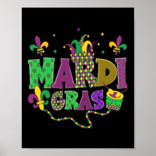 Happy Mardi Gras Carnival Fat Dienstag Lilie Poster