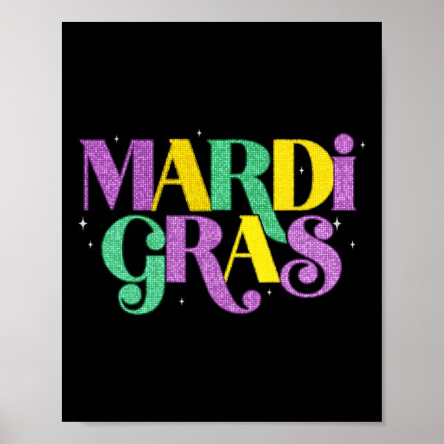 Happy Mardi Gras Carnival Fat Dienstag Lilie Poster (Vorne)