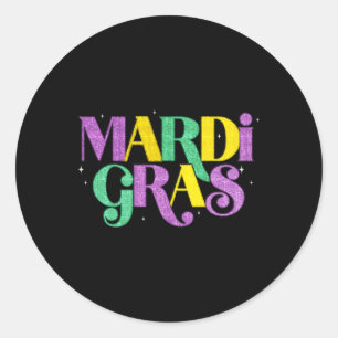 Happy Mardi Gras Carnival Fat Dienstag Lilie Runder Aufkleber