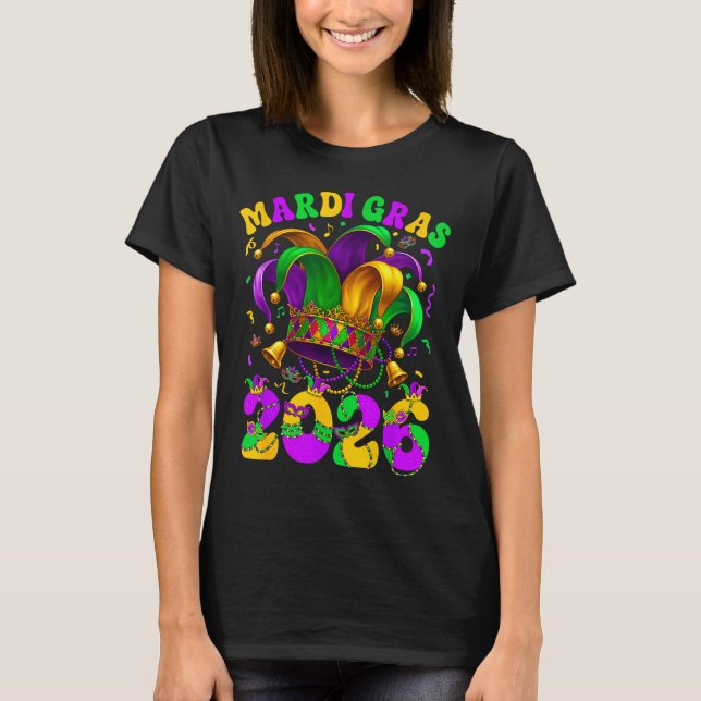 Happy Mardi Gras Carnival Mardi Gras 2026 Jester M T-Shirt (Vorderseite)