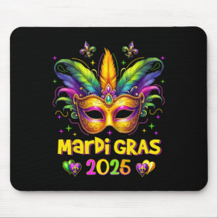 Happy Mardi Gras Carnival Mardi Gras Mask 2025 Jes Mousepad