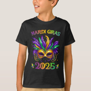 Happy Mardi Gras Carnival Mardi Gras Mask 2025 Jes T-Shirt