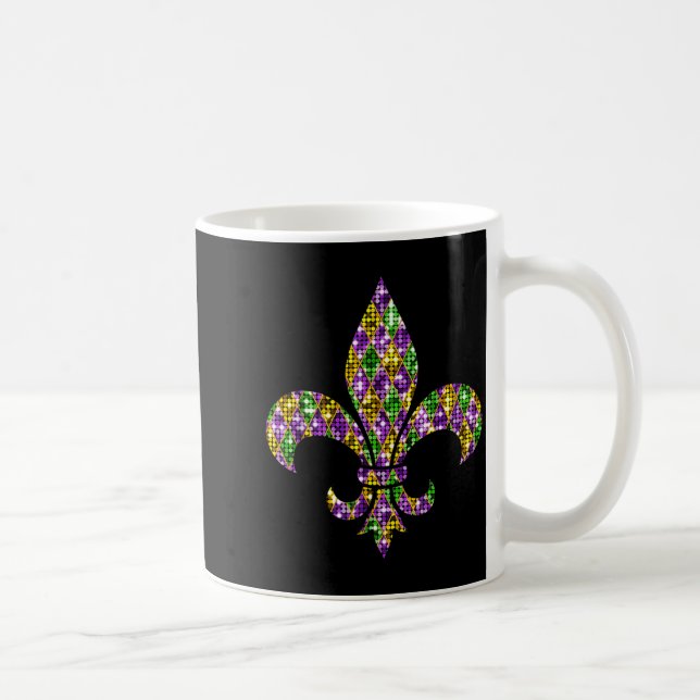 Happy Mardi Gras Carnival New Orleans Fleur De Lis Kaffeetasse (Rechts)