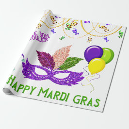 Happy Mardi Gras Celebration Beads Maske Geschenkpapier