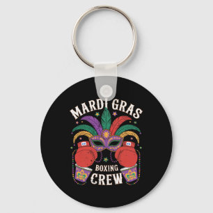 Happy Mardi Gras Day Boxing Crew Masked Player Fan Schlüsselanhänger