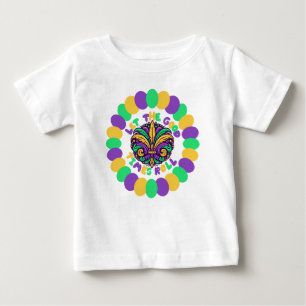 Happy Mardi Gras fleur-de-lis Baby T-shirt