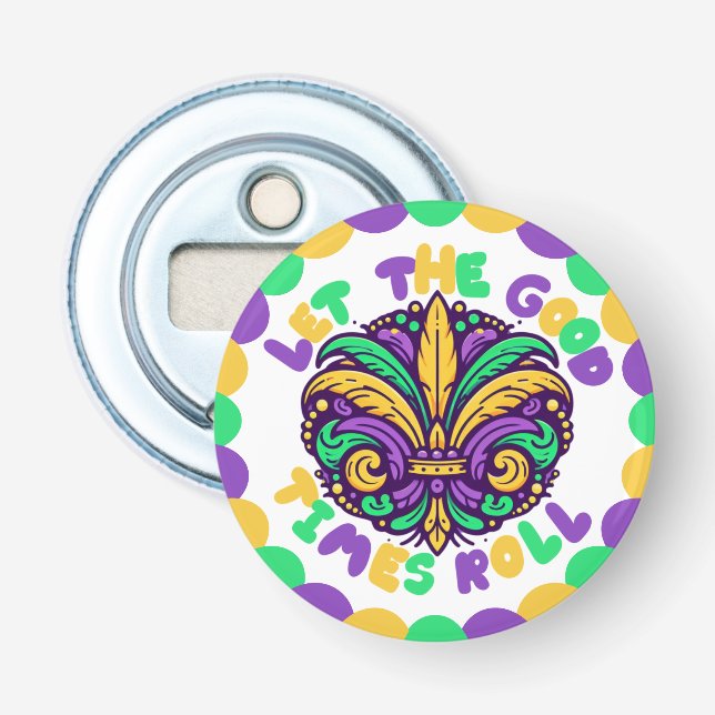 Happy Mardi Gras fleur-de-lis Flaschenöffner (Vorderseite)