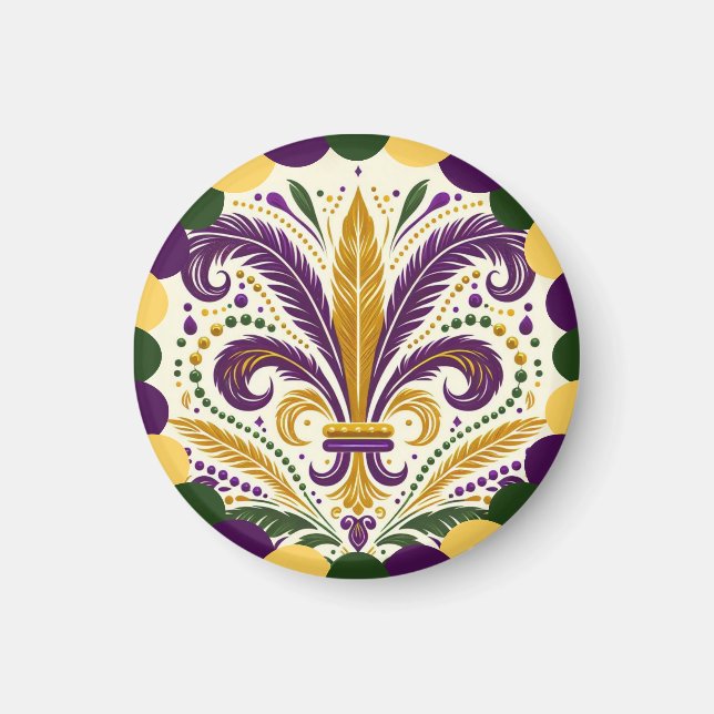 Happy Mardi Gras fleur-de-lis Magnet (Vorne)