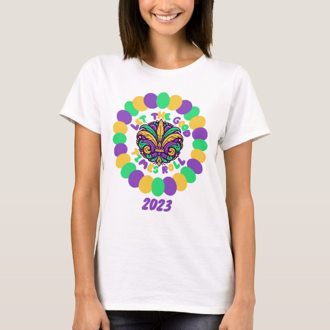 Happy Mardi Gras fleur-de-lis T-Shirt (Vorderseite)