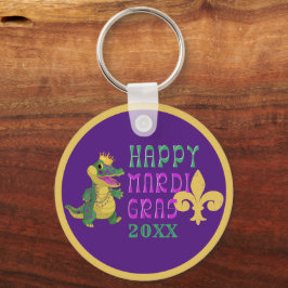 Happy Mardi Gras Gator King Schlüsselanhänger