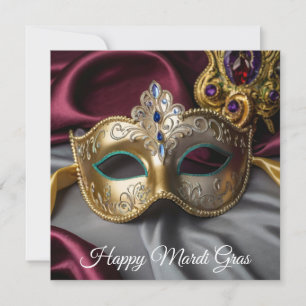 Happy Mardi Gras Gold Venezianisch Mask Feiertagskarte