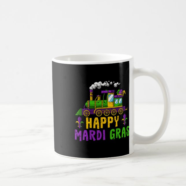 Happy Mardi Gras Jester Train Carnival Parade Teil Kaffeetasse (Rechts)