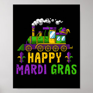 Happy Mardi Gras Jester Train Carnival Parade Teil Poster