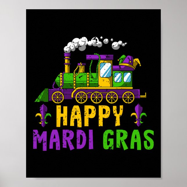 Happy Mardi Gras Jester Train Carnival Parade Teil Poster (Vorne)