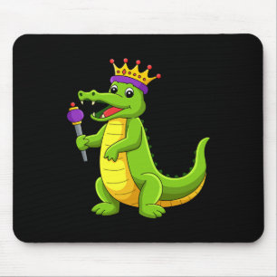 Happy Mardi Gras King Crocodile Funny Mardi Gras K Mousepad