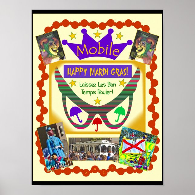 Happy Mardi Gras Mobile Poster (Vorne)