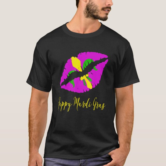Happy Mardi Grass Lila Lipstick Lilie Col T-Shirt (Vorderseite)