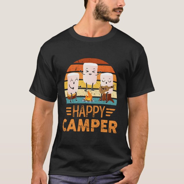 Happy Marshmallow Camper für T-Shirt (Vorderseite)
