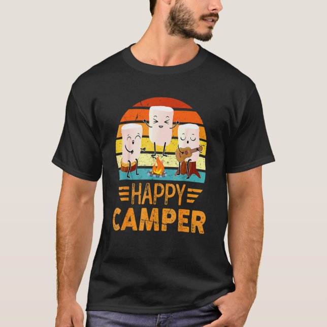 Happy Marshmallow Camper Niedlich für Kinder Männe T-Shirt (Vorderseite)
