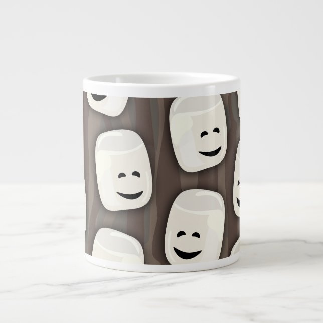 Happy Marshmallow Friends Pattern Jumbo-Tasse (Vorderseite)