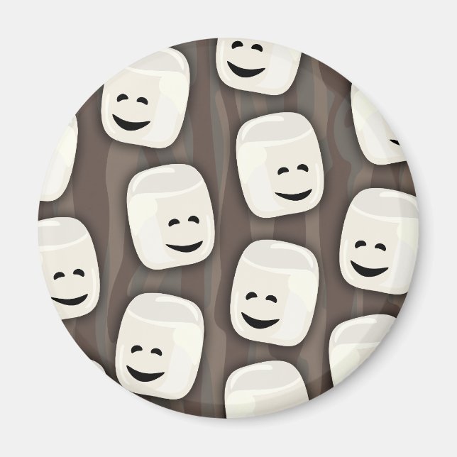 Happy Marshmallow Friends Pattern Magnet (Vorne)