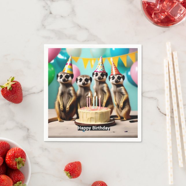 Happy Meerkat Birthday, Serviette (Beispiel)