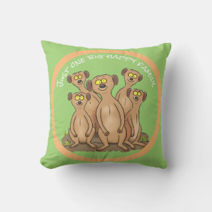 Happy meerkat Cartoon Kissen