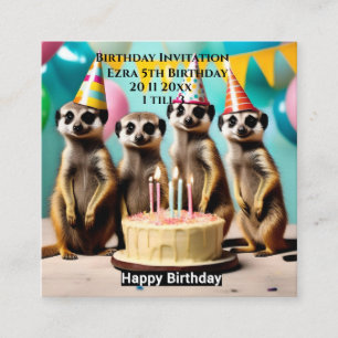 Happy Meerkat Geburtstag, Geburtstagsparty Einladu Begleitkarte