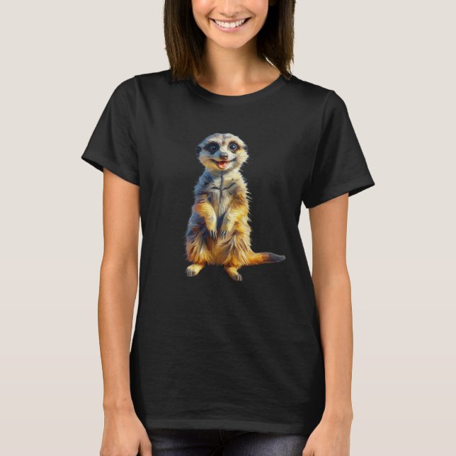 Happy Meerkat T - Shirt Ölgemälde (Vorderseite)