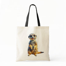Happy Meerkat Tote Tag Ölgemälde
