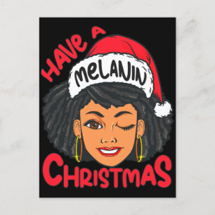 Happy Melanin Christmas Merry X-mas Black Sista Postkarte