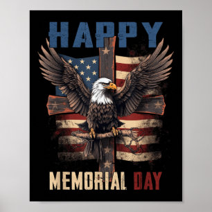 Happy Memorial Day 4. Juli American Flag Patri Poster