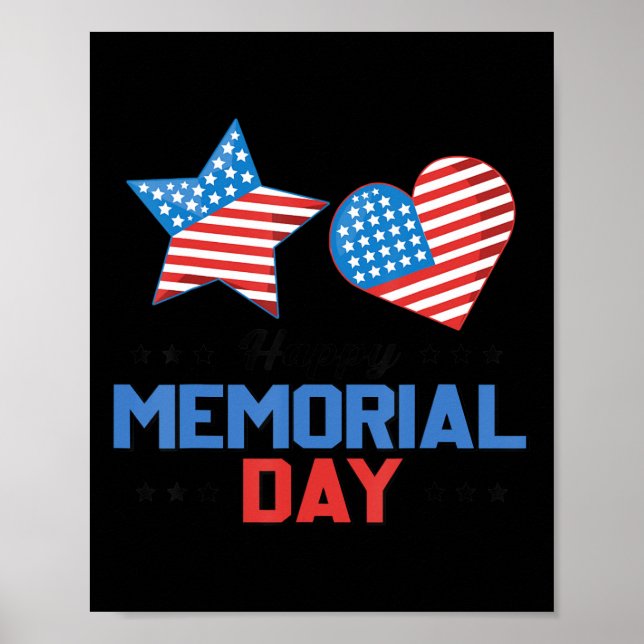 Happy Memorial Day 4. Juli American Flag Patri Poster (Vorne)