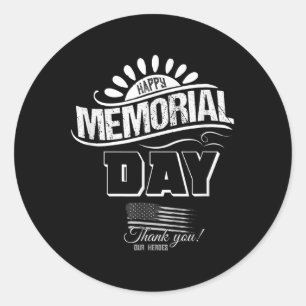 Happy Memorial Day Danke für Ihr Geschenk Runder Aufkleber