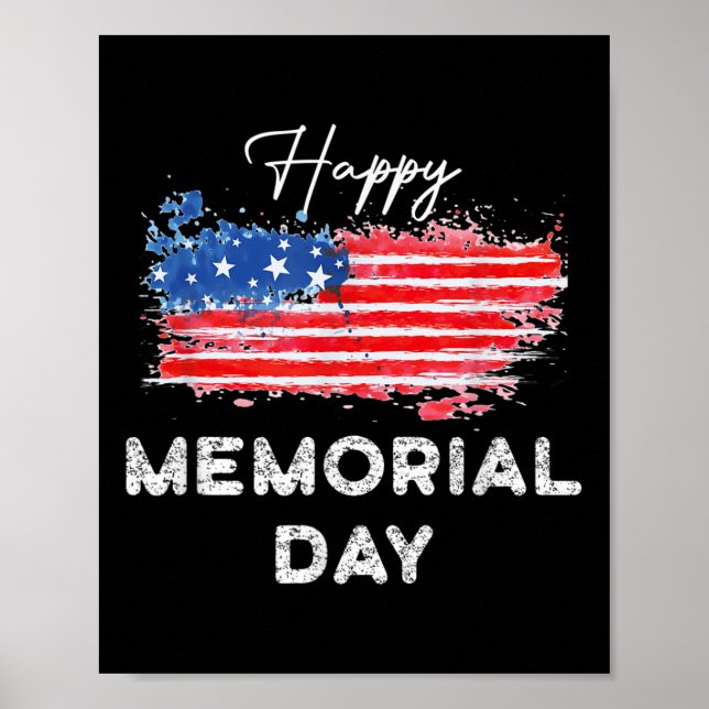 Happy Memorial Day Elegantes Design Poster (Vorne)