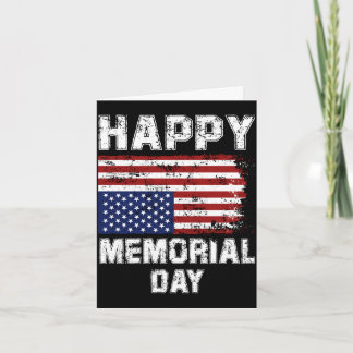 Happy memorial day grungy text usa flag Happy memo Karte
