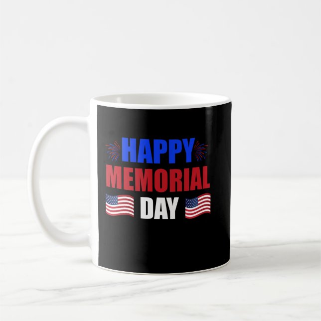Happy Memorial Day USA Flag American Patriotic Kaffeetasse (Links)