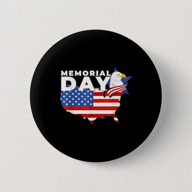 Happy Memorial Day Usa Flag Honorar 4. Juli Button (Vorderseite)