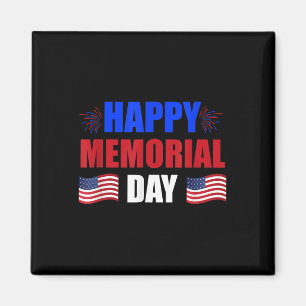 Happy Memorial Day Usa Flag Patriotic Magnet