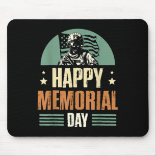 Happy Memorial Day Veteran Military Combat Mousepad