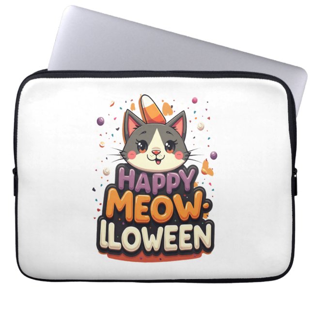 Happy Meow Cat Laptopschutzhülle (Vorderseite)
