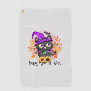 Happy Meow-o-ween - Black Hexenkatze Golfhandtuch