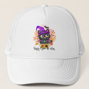Happy Meow-o-ween - Black Hexenkatze Truckerkappe