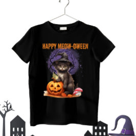 Happy Meow-Oween Halloween lustig T-Shirt