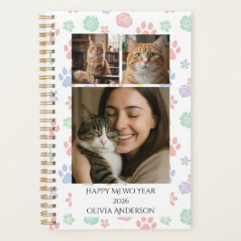 Happy Meow Year 2026 Custom Photo Pet Lover Planer